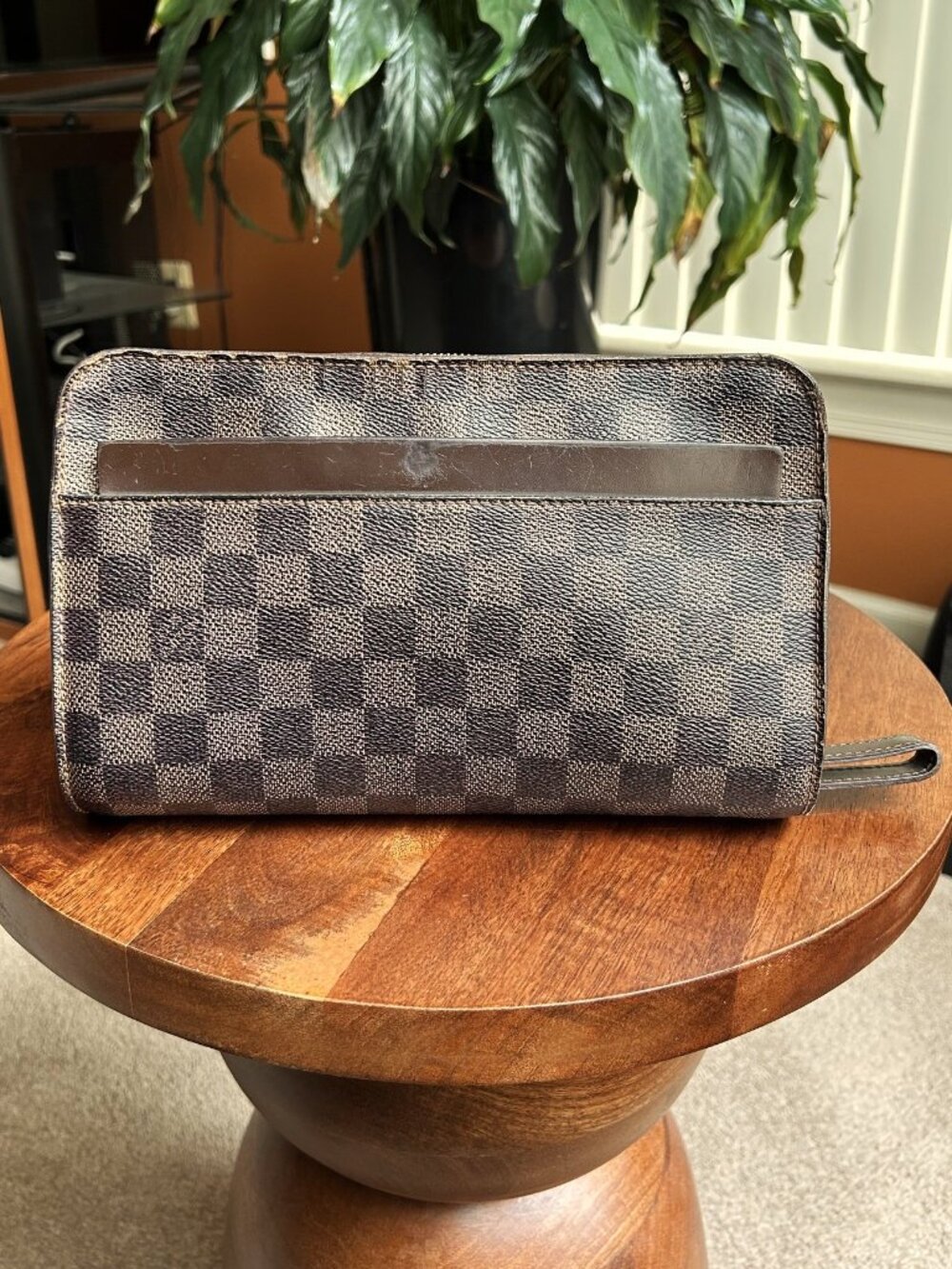 LOUIS VUITTON Damier Ebene Clutch Wristlet